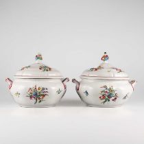 A PAIR OF ITALIAN FAIENCE TUREENS AND COVERS, PROBABLY 18TH CENTURY
