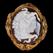 A 19TH CENTURY SHELL CAMEO BROOCH