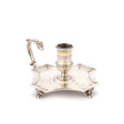 A GEORGE IV SILVER CHAMBERSTICK