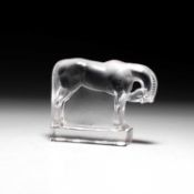 RENÉ LALIQUE (FRENCH, 1860-1945), A 'CHEVAL' PAPERWEIGHT, DESIGNED 1929
