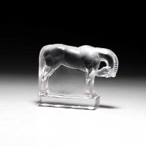 RENÉ LALIQUE (FRENCH, 1860-1945), A 'CHEVAL' PAPERWEIGHT, DESIGNED 1929