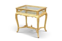 A LOUIS XV STYLE GILTWOOD BIJOUTERIE TABLE, 20TH CENTURY