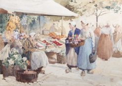 PERCY LANCASTER (1878-1951) THE STALL UNDER THE TREES