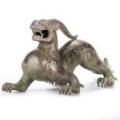 A CHINESE BRONZE CHIMERA (BIXIE), QING DYNASTY