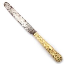 A GEORGE IV SILVER-GILT HANDLED SERVING KNIFE