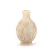 A CHINESE CARVED STONE SNUFF BOTTLE