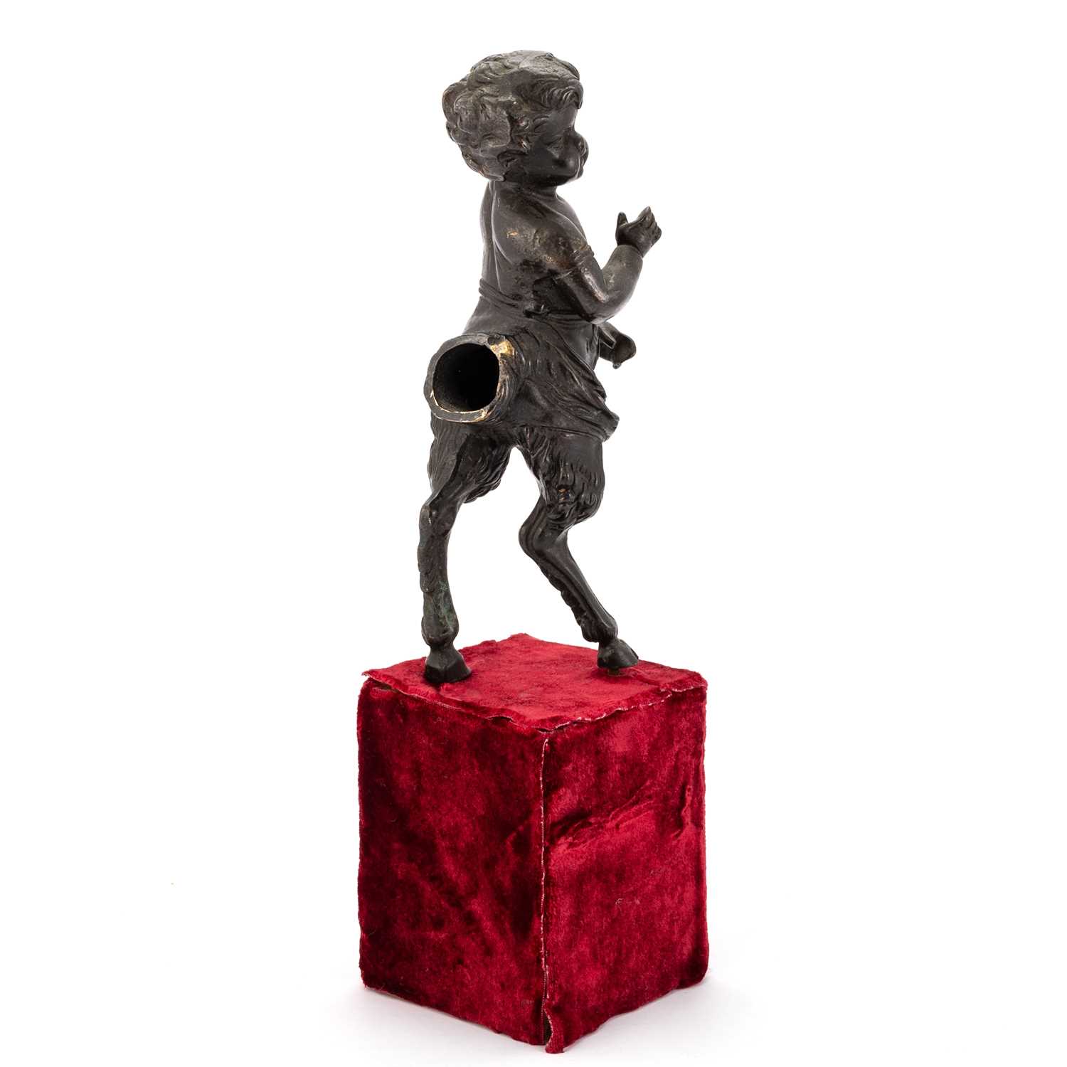 A PAIR OF 19TH CENTURY BRONZE CHERUBIC FAUNS - Image 3 of 3