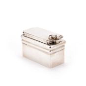 A WILLIAM IV SILVER TRAVELLING INKWELL