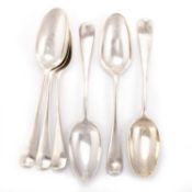A SET OF SIX GEORGE II SILVER SPOONS