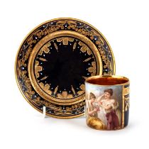 A VIENNA COFFEE CAN AND SAUCER, LATE 19TH CENTURY