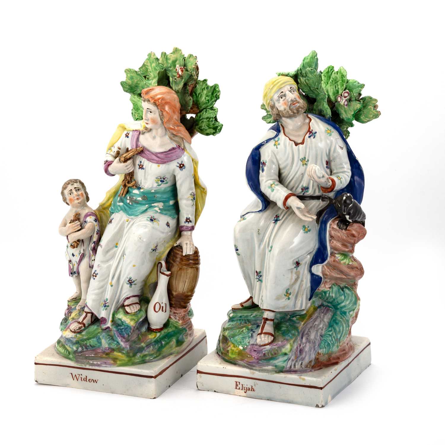 A PAIR OF ENOCH WOOD PEARLWARE FIGURES, CIRCA 1810-30