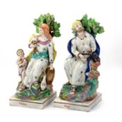 A PAIR OF ENOCH WOOD PEARLWARE FIGURES, CIRCA 1810-30