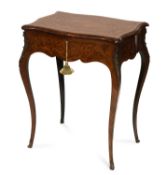 A LOUIS XV STYLE GILT METAL-MOUNTED MARQUETRY LADY'S DRESSING TABLE, 19TH CENTURY
