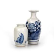 TWO CHINESE BLUE AND WHITE VASES