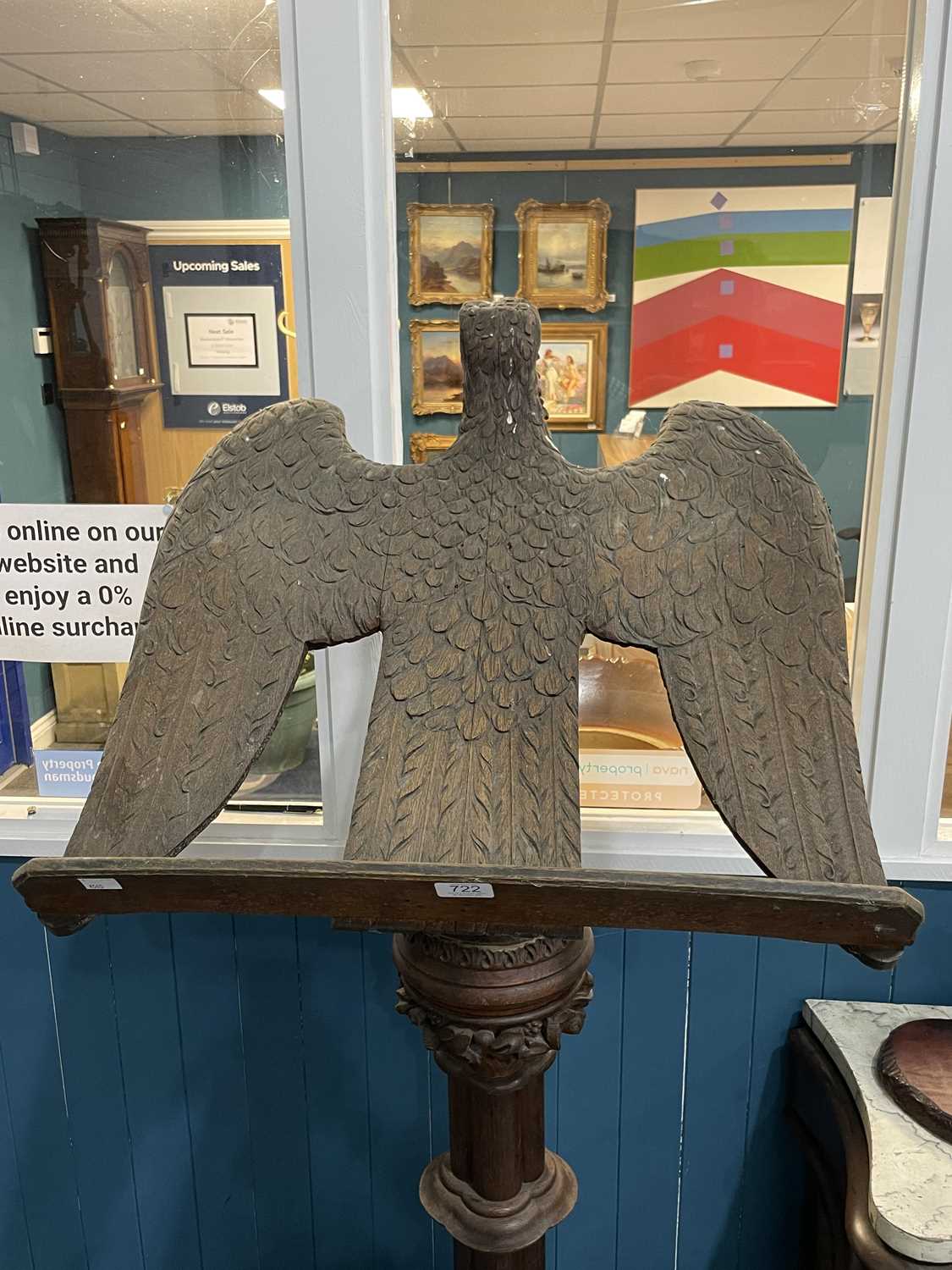 A LARGE 19TH CENTURY CARVED OAK EAGLE LECTERN - Image 10 of 11