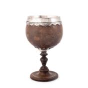 A GEORGE II SILVER-MOUNTED COCONUT CUP