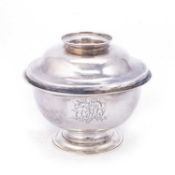 A GEORGE II SILVER SUGAR BOWL AND COVER