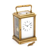 A BRASS-CASED REPEATER CARRIAGE CLOCK, EARLY 20TH CENTURY