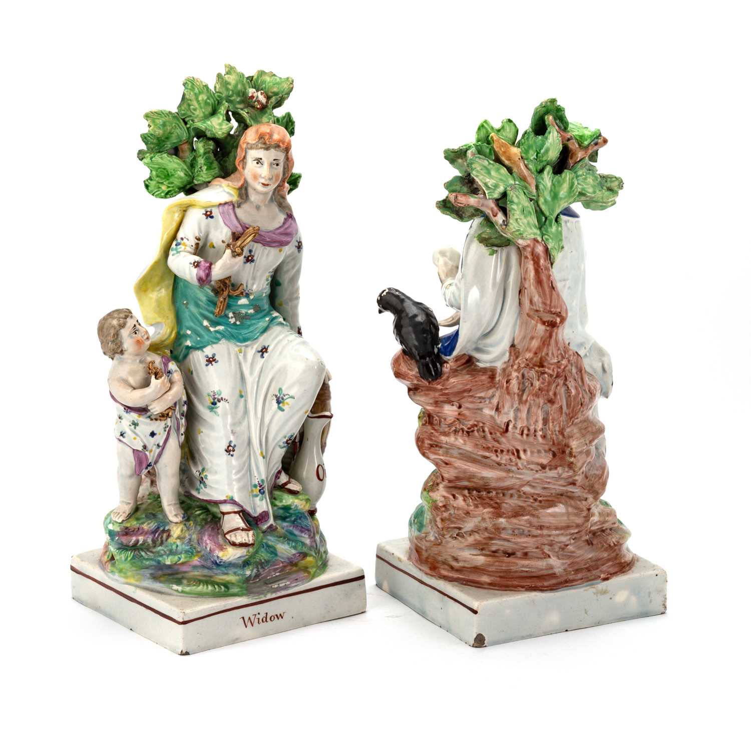 A PAIR OF ENOCH WOOD PEARLWARE FIGURES, CIRCA 1810-30 - Image 2 of 2