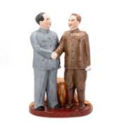 A CHINESE GLAZED EARTHENWARE 'CULTURAL REVOLUTION' GROUP, DEPICTING MAO ZEDONG AND JOSEPH STALIN