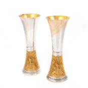 'THE WESTMINSTER CATHEDRAL GOBLET', A PAIR OF LIMITED EDITION SILVER AND SILVER-GILT GOBLETS