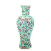 A CHINESE TURQUOISE-GROUND VASE