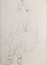 FRENCH SCHOOL (EARLY 20TH CENTURY) PORTRAIT SKETCH OF A SEATED LADY