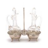 AN ITALIAN SILVER CRUET STAND