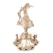 A FINE VICTORIAN SILVER EWER AND STAND
