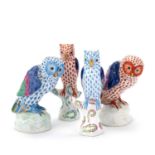 FOUR HEREND MODELS OF OWLS