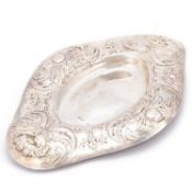 AN ARTS AND CRAFTS BRITANNIA SILVER SIDEBOARD DISH