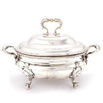 A GEORGE III SILVER SOUP TUREEN