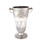 A GEORGE VI SILVER TWO-HANDLED VASE