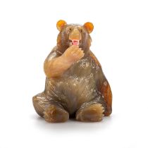 A RUSSIAN AGATE MODEL OF A BEAR