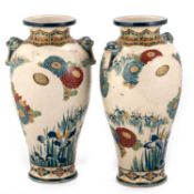 A PAIR OF JAPANESE IMPERIAL SATSUMA VASES, MEIJI PERIOD
