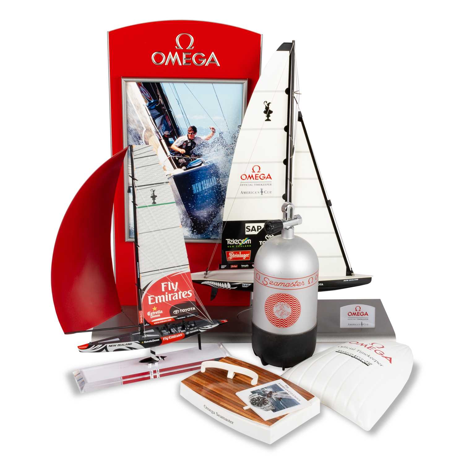 AN AMERICA'S CUP OMEGA STOCKIST WATCH DISPLAY STAND