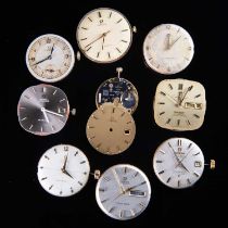 NINE OMEGA WATCH MOVEMENTS WITH DIALS AND HANDS