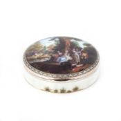 AN EARLY 20TH CENTURY GERMAN SILVER AND ENAMEL BOX