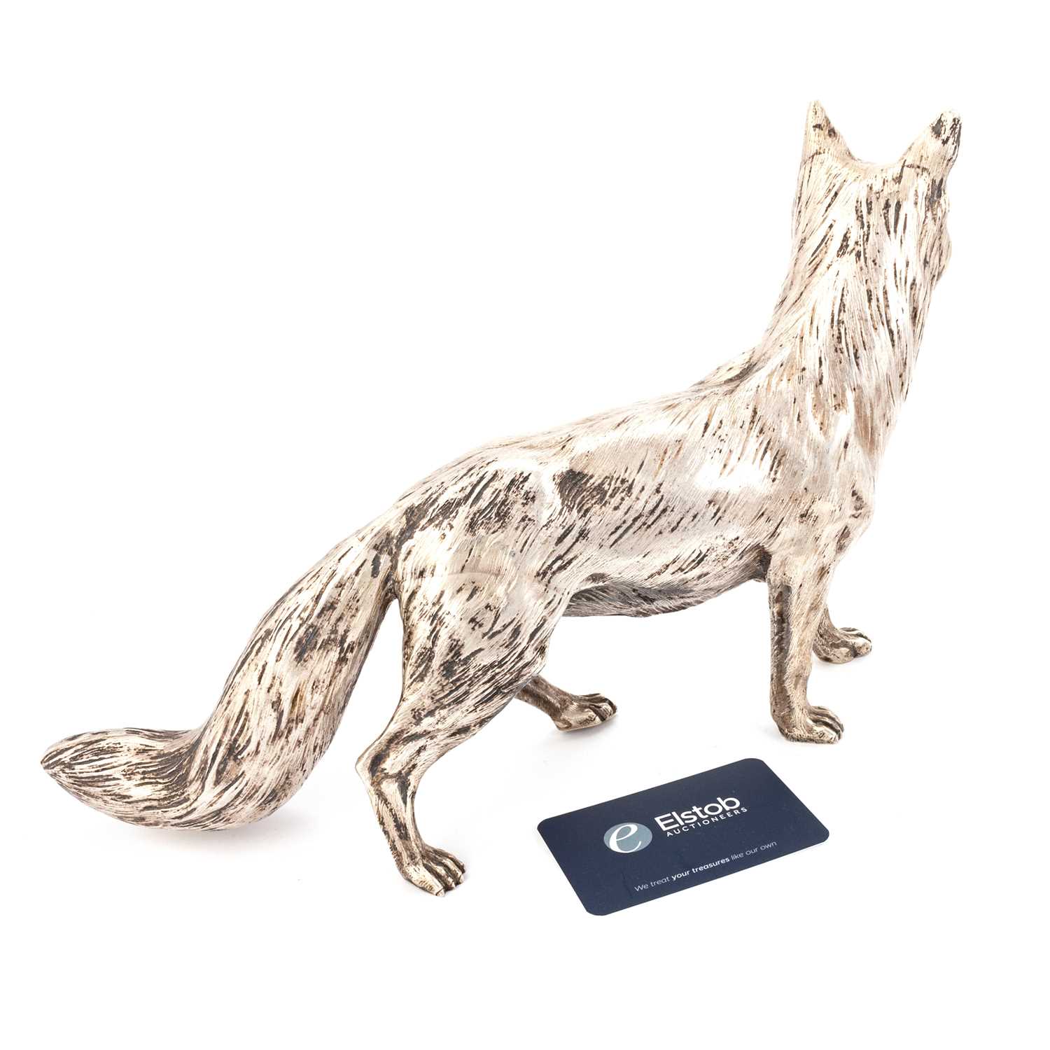 A LARGE SILVER MODEL OF A FOX - Image 2 of 2