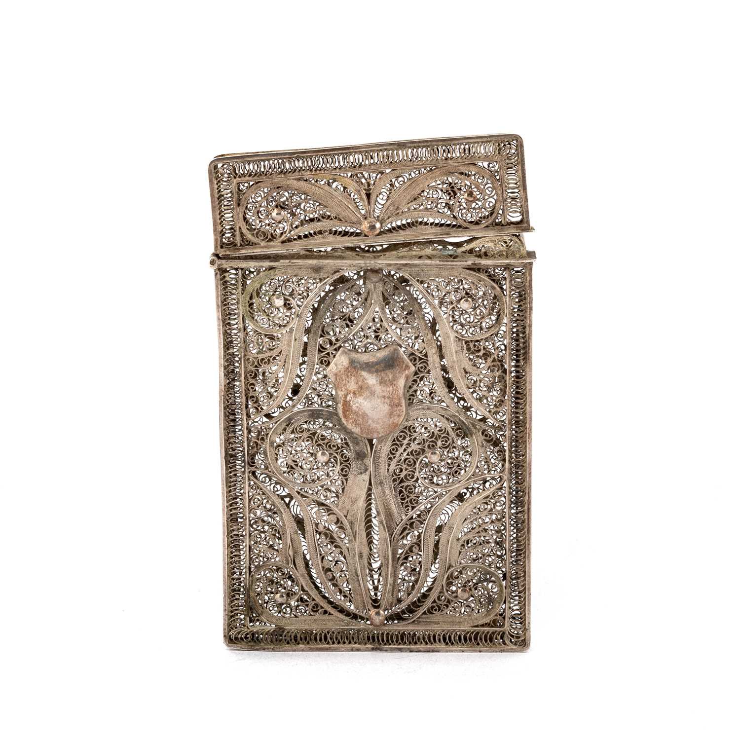 A SILVER FILIGREE CARD CASE, 19TH CENTURY - Image 2 of 2