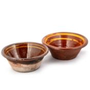 TWO SLIP-DECORATED BOWLS, PROBABLY BUCKLEY POTTERY