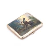 AN AUSTRIAN SILVER AND ENAMEL CIGARETTE CASE, LATE 19TH/ EARLY 20TH CENTURY