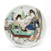A LARGE CHINESE FAMILLE VERTE 'LADIES' DISH