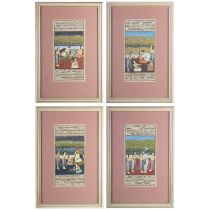 19TH CENTURY INDIAN SCHOOL A SET OF FOUR INSCRIBED WORKS