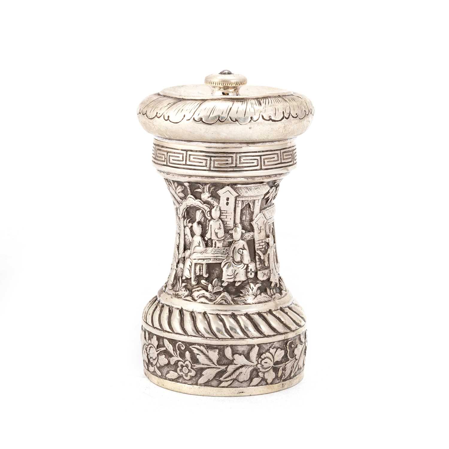 A RARE CHINESE CAST SILVER PEPPER GRINDER - Image 3 of 4