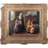 BERNARD JEAN CORNEILLE POTHAST (DUTCH 1882-1966) MOTHER AND CHILDREN IN AN INTERIOR