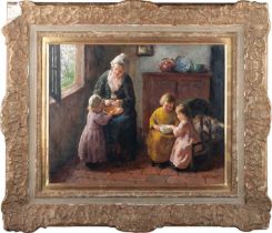 BERNARD JEAN CORNEILLE POTHAST (DUTCH 1882-1966) MOTHER AND CHILDREN IN AN INTERIOR