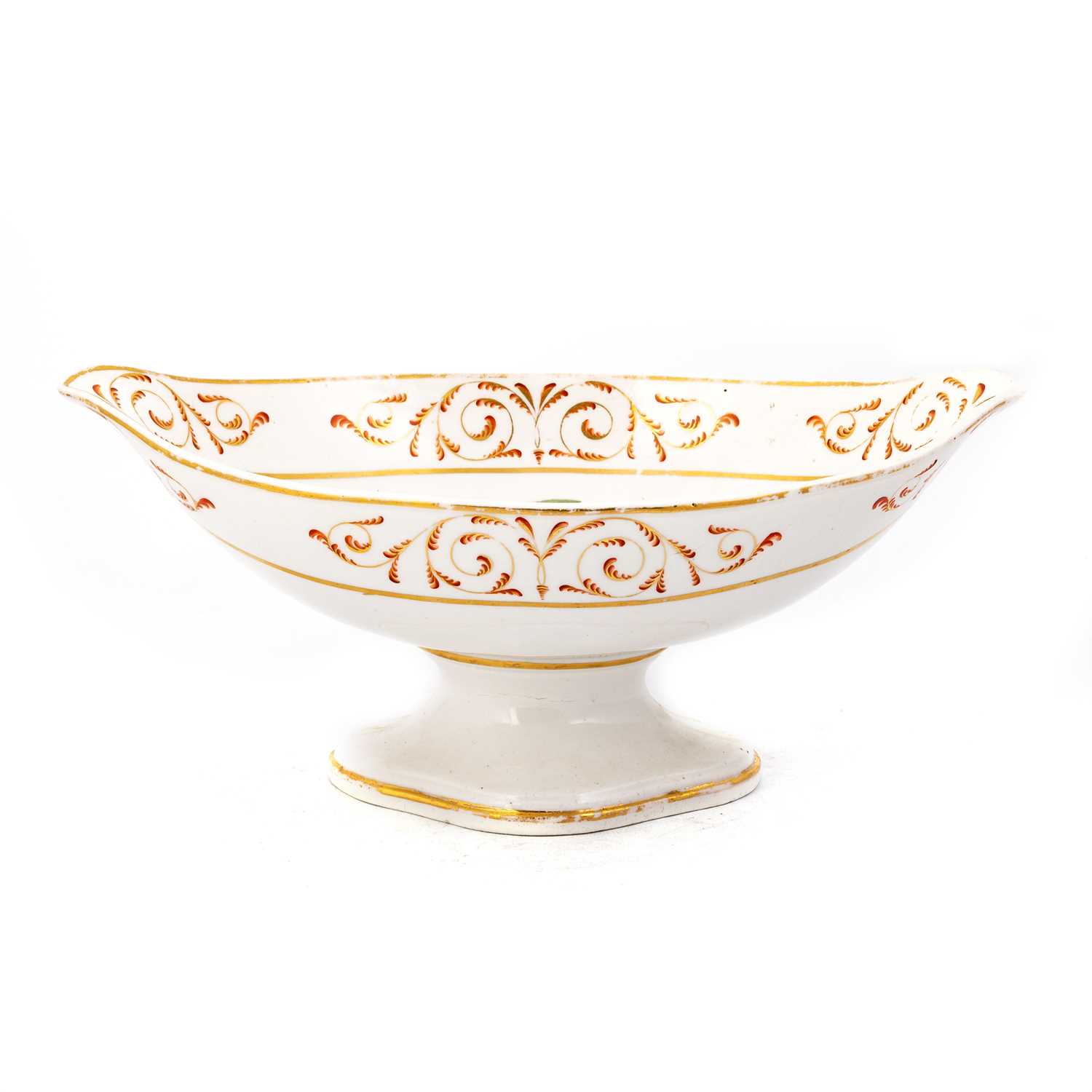 AN ENGLISH BOTANICAL PEDESTAL BOWL, PAINTED IN THE MANNER OF WILLIAM 'QUAKER' PEGG - Image 2 of 3