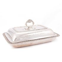 A GEORGE III SILVER ENTRÉE DISH AND COVER