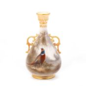 A ROYAL WORCESTER VASE BY JAMES STINTON, DATED 1904